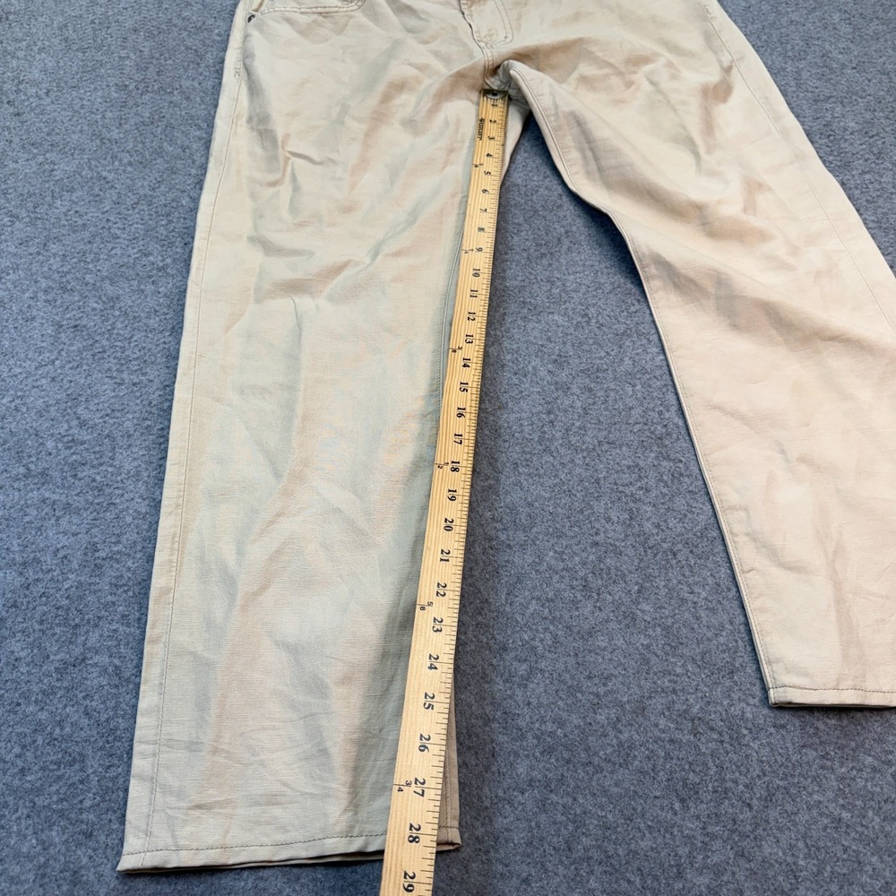 AG Adriano Goldschmied The Graduate Tailored Leg Khaki Linen Cotton Pants 36x28 - Picture 6 of 12